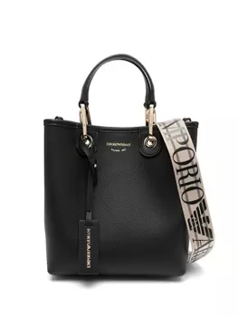 Emporio Armani сумка-тоут из искусственной зернистой кожи, черный