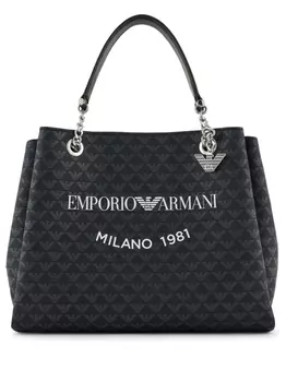 Emporio Armani сумка-тоут Milano 1981 с логотипом, черный