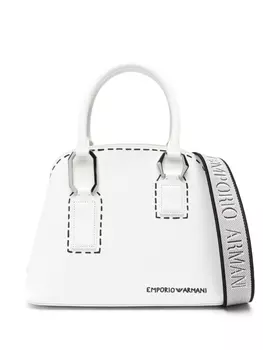 Emporio Armani сумка-тоут с эффектом тромплей, белый