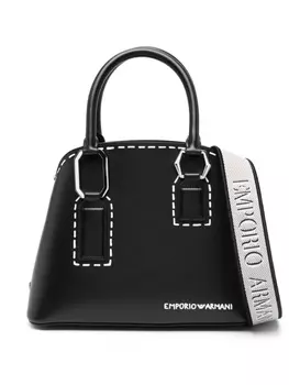 Emporio Armani сумка-тоут с эффектом тромплей, черный