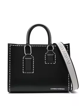 Emporio Armani сумка-тоут с эффектом тромплей, черный