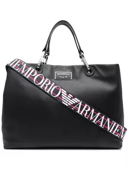 Сумка Emporio Armani с серебряной фурнитурой, черный