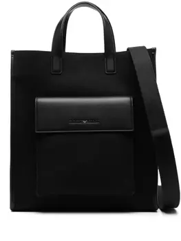Emporio Armani сумка-тоут с логотипом, черный