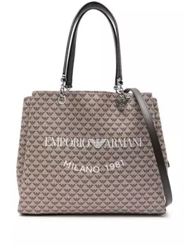 Emporio Armani сумка-тоут с логотипом, нейтральный цвет