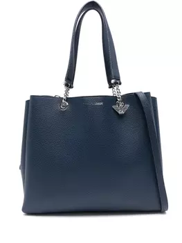 Emporio Armani сумка-тоут с логотипом, синий