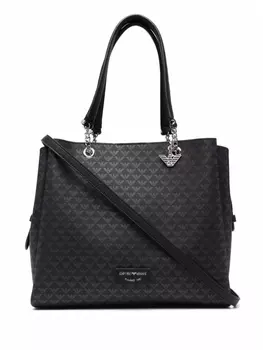 Emporio Armani сумка-тоут с монограммой, черный