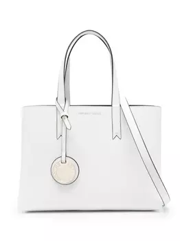 Emporio Armani сумка-тоут с подвеской-логотипом, белый