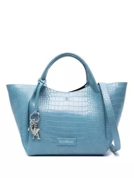 Emporio Armani сумка-тоут с тиснением под кожу крокодила, синий