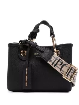 Emporio Armani сумка-тоут с тисненым логотипом, черный