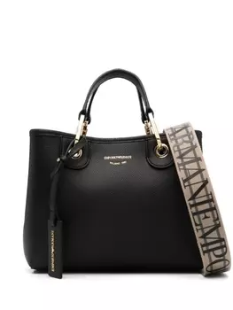 Emporio Armani сумка-тоут с тисненым логотипом, черный
