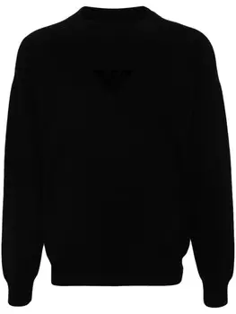Emporio Armani свитер с логотипом, черный