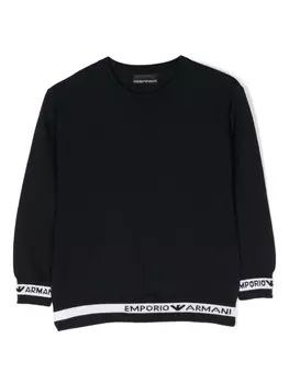 Emporio Armani свитер с логотипом, синий