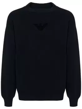Emporio Armani свитер с логотипом, синий