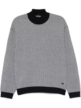 Emporio Armani свитер с нашивкой-логотипом, синий