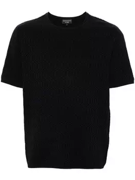 Emporio Armani свитер с зигзагообразным узором, синий