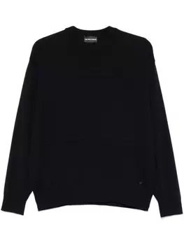 Emporio Armani свитер со вставками, синий