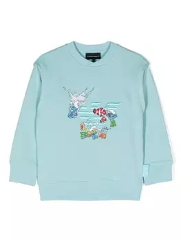 Emporio Armani толстовка из коллаборации с Smurfs, синий