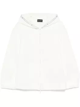Emporio Armani толстовка на молнии с капюшоном, белый