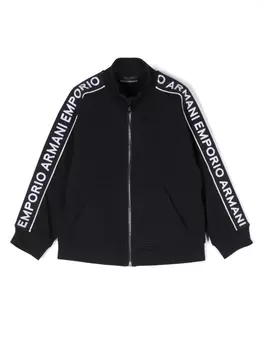 Emporio Armani толстовка на молнии с логотипом, синий