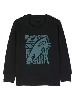 Emporio Armani толстовка с аппликацией, синий