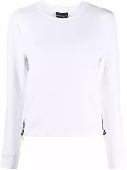 Emporio Armani толстовка с длинными рукавами и логотипом, белый