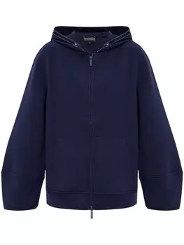 Emporio Armani толстовка с капюшоном и логотипом, синий