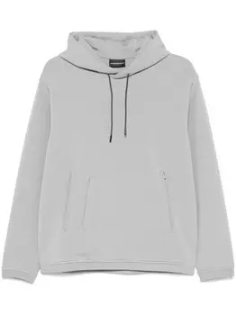 Emporio Armani толстовка с капюшоном из джерси для подводного плавания, серый