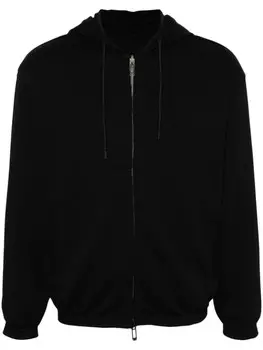 Emporio Armani толстовка с капюшоном на молнии и шнурком, черный