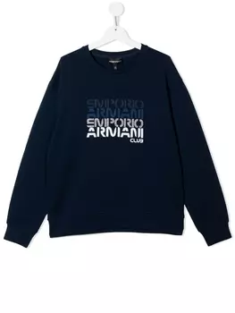 Emporio Armani толстовка с логотипом, синий