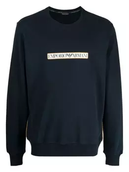Emporio Armani толстовка с логотипом, синий