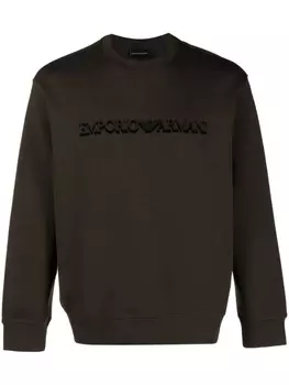 Emporio Armani толстовка с логотипом, зеленый