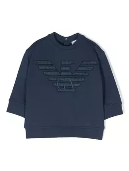 Emporio Armani толстовка с нашивкой-логотипом, синий