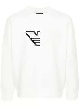 Emporio Armani толстовка с тисненым логотипом, белый