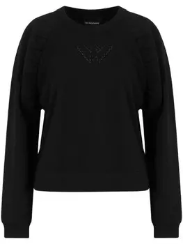 Emporio Armani толстовка с тисненым логотипом, черный