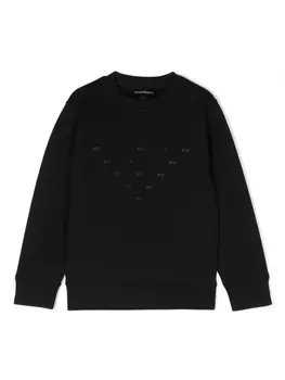 Emporio Armani толстовка с вышитым логотипом, черный