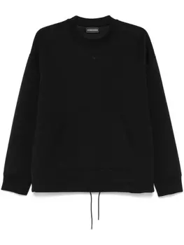 Emporio Armani толстовка с вышитым логотипом, черный