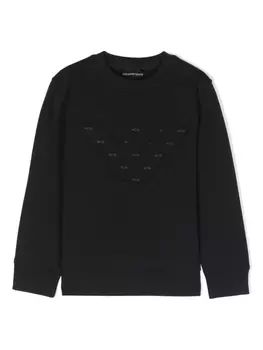 Emporio Armani толстовка с вышитым логотипом, синий