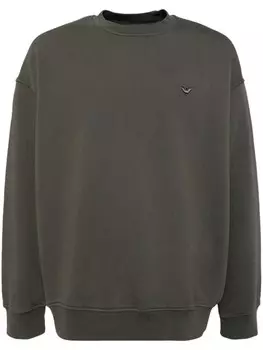 Emporio Armani толстовка с вышитым логотипом, зеленый