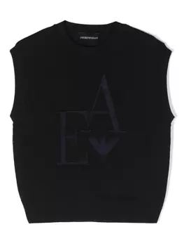 Emporio Armani топ с логотипом, синий