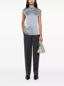 Emporio Armani топ с узлом спереди, серый