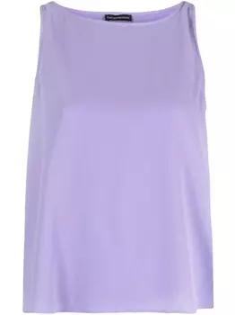 Emporio Armani топ с вырезом-лодочкой, фиолетовый