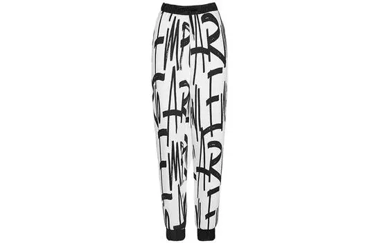 EMPORIO ARMANI Трикотажные спортивные брюки женские, черно-белые