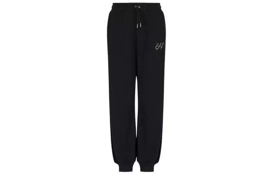 EMPORIO ARMANI Трикотажные спортивные брюки женские черные