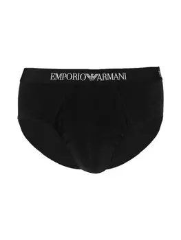 Emporio Armani трусы-брифы с логотипом, черный