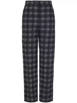 Emporio Armani твидовые брюки прямого кроя, серый