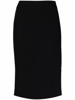 Emporio Armani юбка миди с завышенной талией, черный