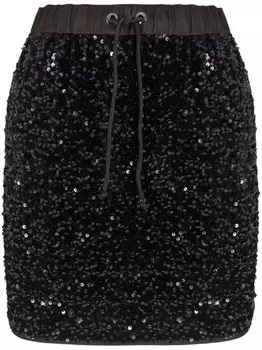 Emporio Armani юбка мини с пайетками, черный