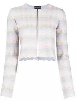 Emporio Armani укороченная куртка с узором зигзаг, фиолетовый