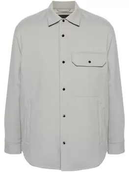 Emporio Armani утепленная куртка-рубашка, серый