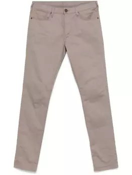 Emporio Armani узкие джинсы с логотипом, коричневый